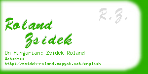 roland zsidek business card